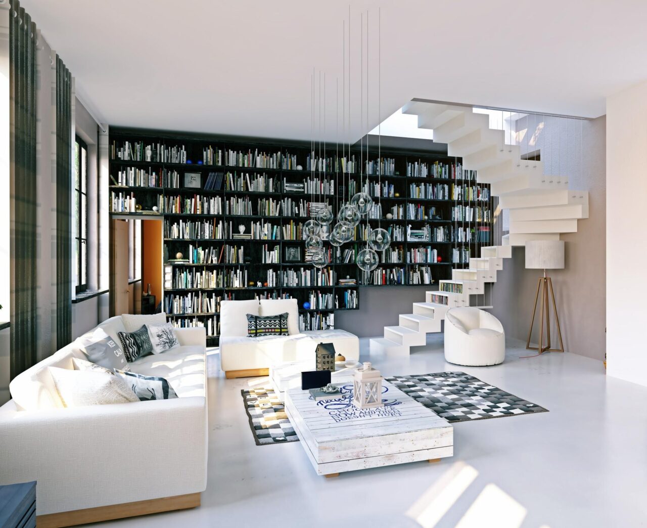 Biblioteca din living revine în amenajări. Cum o integrezi într-un decor modern
